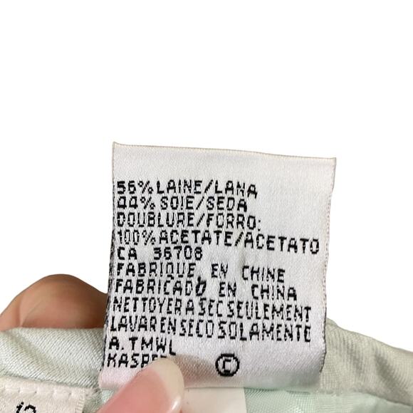 Albert Nipon Wool/Silk Silver Pencil Skirt - Picture 3 of 6